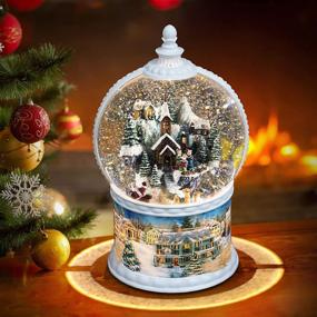img 4 attached to 🎁 Exquisite Snow Globes with Music Box: Enjoy 8 Festive Songs, Glittery Xmas Lights, and Timer Function - An Ideal Christmas Birthday Luxury Gift!