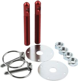 img 1 attached to High-performance 1/2-inch Aluminum Hood Pin Kit in Vibrant Red