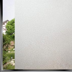 img 2 attached to 🪟 Aibily Privacy Adhesive Window Film - Frosted Glass Sticker for Bathroom, Kitchen, or Home - Etched Glass Vinyl Film for Heat Control and Glare Blocking (17.7x78.7 Inches)