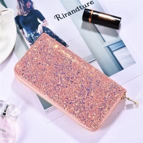 img 3 attached to 💫 Sparkling Glitter Wallet for Women: Shiny Handbag, Long Purse, Elegant Clutch, Ladies Card Holder
