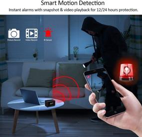 img 3 attached to 1080P Full HD Скрытая камера Miota Spy Camera; Беспроводная безопасностная нянька с камерой с функцией WiFi, ночным видением, функцией обнаружения движения, Bluetooth-динамиком, FM-радио, мобильным приложением; Нет записи звука