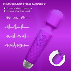 img 2 attached to 💦 Waterproof Handheld Wand Massager for Women - 20 Vibration Modes Electric Personal Massager for Neck, Shoulder, and Body Massage, Sports, Pain Relief, and Tension Release (Purple)