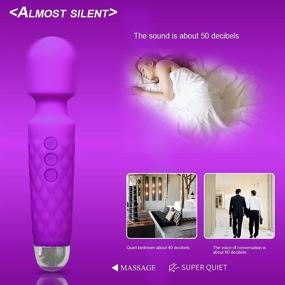 img 3 attached to 💦 Waterproof Handheld Wand Massager for Women - 20 Vibration Modes Electric Personal Massager for Neck, Shoulder, and Body Massage, Sports, Pain Relief, and Tension Release (Purple)