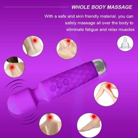 img 1 attached to 💦 Waterproof Handheld Wand Massager for Women - 20 Vibration Modes Electric Personal Massager for Neck, Shoulder, and Body Massage, Sports, Pain Relief, and Tension Release (Purple)