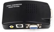 💻 pc laptop composite video tv rca composite s-video av to pc vga lcd converter adapter switch box - black: enhance video connectivity logo