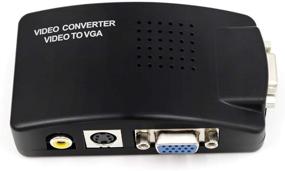 img 4 attached to 💻 PC Laptop Composite Video TV RCA Composite S-Video AV to PC VGA LCD Converter Adapter Switch Box - Black: Enhance Video Connectivity