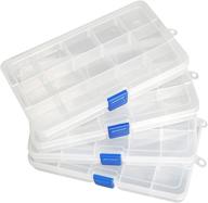 📦 qualsen 4 pack clear plastic compartment box with adjustable dividers, craft tackle organizer storage containers with 15 grids logo