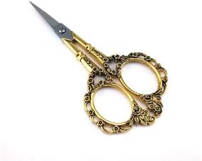 img 4 attached to Yueton Vintage Europea Style Plum Blossom Needlework Embroidery Scissors (Gold)