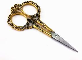 img 2 attached to Yueton Vintage Europea Style Plum Blossom Needlework Embroidery Scissors (Gold)