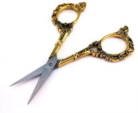 img 1 attached to Yueton Vintage Europea Style Plum Blossom Needlework Embroidery Scissors (Gold)