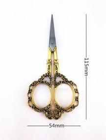 img 3 attached to Yueton Vintage Europea Style Plum Blossom Needlework Embroidery Scissors (Gold)