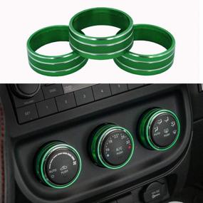 img 4 attached to 🚙 Enhance Your Jeep's Interior with a Stylish Aluminum Alloy Air Condition Audio Knob Dial Cover Ring for 2011-2016 Jeep Wrangler JK JKU Patriot