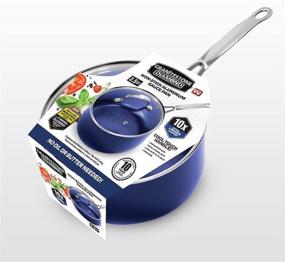 img 4 attached to 🍳 Granitestone Blue 2.5 Quart Saucepan: Ultra Nonstick, Durable Mineral Derived Surface, Diamond Reinforced, Stay Cool Handles, Tempered Glass Lid