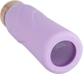 img 1 attached to 💜 Origin - Top-Rated 32 Ounce BPA-Free Glass Water Bottle with Silicone Sleeve and Bamboo Lid - Dishwasher Safe, Lavender Color