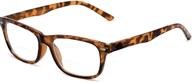 👓 rectangle style eyeglasses for men and women: manhattan bifocal reader reading glasses +1.25 brown tortoise logo