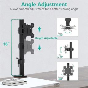 img 2 attached to 🖥️ WALI Single Monitor Desk Mount - Adjustable, Fits 1 Screen up to 27 Inches, 22 lb Weight Capacity (M001S) - Black
