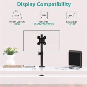 img 1 attached to 🖥️ WALI Single Monitor Desk Mount - Adjustable, Fits 1 Screen up to 27 Inches, 22 lb Weight Capacity (M001S) - Black