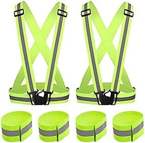 img 3 attached to 🏃 2-Pack Elastic Adjustable Reflective Vests with 4 High-Visibility Reflective Belts - SGHVLU Running Reflective Vest