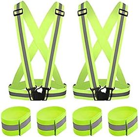 img 4 attached to 🏃 2-Pack Elastic Adjustable Reflective Vests with 4 High-Visibility Reflective Belts - SGHVLU Running Reflective Vest