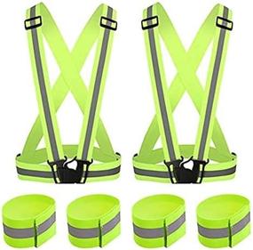 img 2 attached to 🏃 2-Pack Elastic Adjustable Reflective Vests with 4 High-Visibility Reflective Belts - SGHVLU Running Reflective Vest