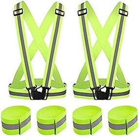 img 1 attached to 🏃 2-Pack Elastic Adjustable Reflective Vests with 4 High-Visibility Reflective Belts - SGHVLU Running Reflective Vest