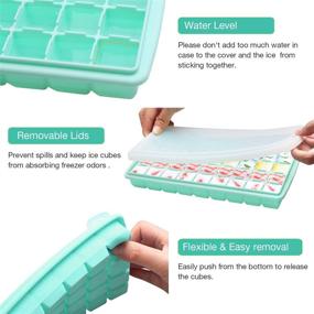 img 2 attached to Silicone Ice Cube Trays with Lids - GDREAMT 2 Pack, Flexible and Easy Release, 36 Molds for Whiskey, Cocktails - BPA Free, Stackable, Durable, Dishwasher Safe