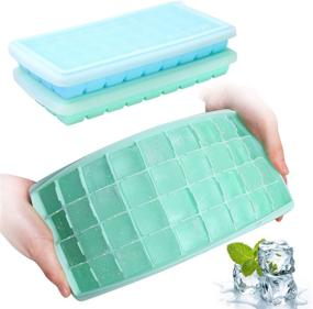 img 4 attached to Silicone Ice Cube Trays with Lids - GDREAMT 2 Pack, Flexible and Easy Release, 36 Molds for Whiskey, Cocktails - BPA Free, Stackable, Durable, Dishwasher Safe