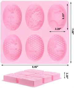 img 3 attached to 🐝 Premium 2 Pcs SJ 3D Bee Silicone Molds: Honeycomb Soaps, Cake, Candle & Resin Mold for Homemade Craft - Oval & Square, Pink