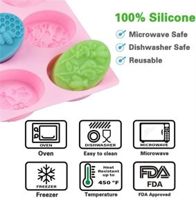 img 2 attached to 🐝 Premium 2 Pcs SJ 3D Bee Silicone Molds: Honeycomb Soaps, Cake, Candle & Resin Mold for Homemade Craft - Oval & Square, Pink