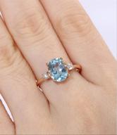 💎 duan fashion jewelry 14k gold filled natural aquamarine crystal ring- blue topaz gemstone, size 7 wedding engagement ring for women logo