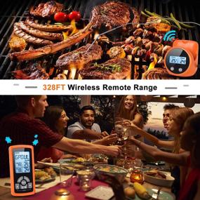 img 3 attached to 🔥 Wireless Meat Thermometer with Dual Probes for Safe and Accurate Cooking - Remote Digital Instant Read Thermometers for Oven, Grill, BBQ, and more - Alert & Timer - 500FT Range