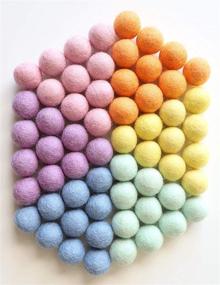 img 1 attached to 🌈 Mini Felt Factory: Rainbow Pastel Wool Felt Pom Balls Set - Craft Supplies for Home Decor & Crafting - Pack of 60