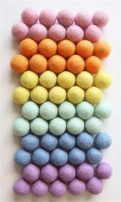 img 3 attached to 🌈 Mini Felt Factory: Rainbow Pastel Wool Felt Pom Balls Set - Craft Supplies for Home Decor & Crafting - Pack of 60