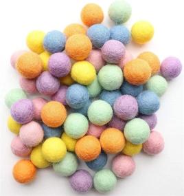 img 4 attached to 🌈 Mini Felt Factory: Rainbow Pastel Wool Felt Pom Balls Set - Craft Supplies for Home Decor & Crafting - Pack of 60