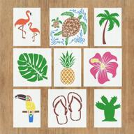 🌺 гавайские тропические трафареты для росписи на ткани. логотип