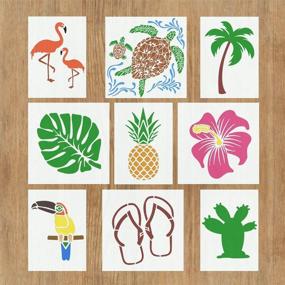 img 4 attached to 🌺 Hawaiian Tropical Stencils for Fabric Painting