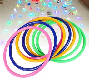 img 3 attached to 12-Piece Plastic Ring Toss Game Set for Kids - Outdoor Toss Rings for Speed, Agility, and Fun Practice Games, Assorted Colors (4.7 inch)