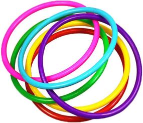 img 4 attached to 12-Piece Plastic Ring Toss Game Set for Kids - Outdoor Toss Rings for Speed, Agility, and Fun Practice Games, Assorted Colors (4.7 inch)