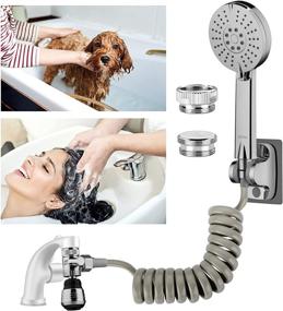 img 4 attached to Kitchen-Bathroom-Utility Sink Faucet Sprayer Attachment - Shower Head to Bathtub/Garden for Pet Dog Rinse & Hair Washing & Baby Bath, Recoil Hose Replacement for Moen, Kohler, Delta, American Standard
