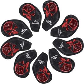 img 4 attached to 🔴 Craftsman Golf 9pcs Skull Logo Black Iron Headcover Set: No. (5,6,7,8,9,A,S,P,X)