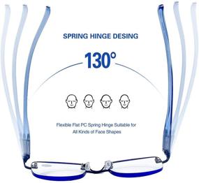 img 1 attached to 👓 FEIVSN 3-Pack Rimless Reading Glasses for Women, Lightweight Spring Hinge Readers, Elegant Artistic Eyeglasses with UV 400 Protection