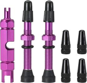 img 1 attached to 🚴 Kremorv Tubeless Bike Presta Valve Stem with Alloy Valve Stem Caps and Valve Core Remover Tool - Available in 35mm, 44mm, and 60mm Sizes