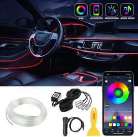 img 4 attached to 🚗 LEDCARE Car LED Strip Lights with 236 inches Fiber Optic- Multicolor RGB Interior Lighting Kit, Sound Active Function, Wireless Bluetooth APP Control- 16 Million Colors 5 in 1