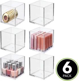 img 3 attached to 🗄️ mDesign Clear Plastic Makeup Organizer for Bathroom Drawers - Compact Storage Solution for Beauty Palettes, Lipstick, Jewelry, and Hair Accessories - 6 Pack