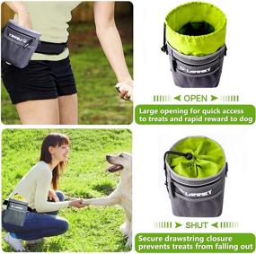 img 2 attached to 🐾 LANNEY Dog Training Treat Pouch with Metal Clip, Waist Belt, Shoulder Strap & Poop Bag Dispenser - Carry Kibble Snacks Toys for Reward Walking, Ideal for Small to Large Dogs