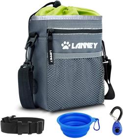 img 4 attached to 🐾 LANNEY Dog Training Treat Pouch with Metal Clip, Waist Belt, Shoulder Strap & Poop Bag Dispenser - Carry Kibble Snacks Toys for Reward Walking, Ideal for Small to Large Dogs