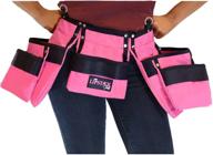 pink tool belt for women: conveniently access your gardening and home improvement tools. stylish belt with pouches to carry supplies anywhere, anytime. perfect for leisure or work (adult) logo