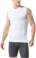 🏋️ high-performance tsla 1 or 3 pack men's sleeveless workout shirts: dry fit, compression cutoffs for running, fitness, and training logo