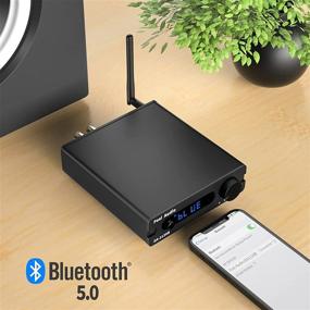 img 1 attached to Fosi Audio Bluetooth 5.0 Stereo Audio 2.0 Channel Receiver Amplifier Mini HiFi Class D Integrated Amp with Remote Control 100W x2 - DA2120B