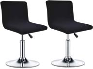 deisy dee black dining room chair covers, pack of 2, bar stool slipcovers, barstool chair protectors - c176 logo